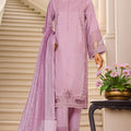 Muse By HZ Stitched 3 Piece Emb Self Cotton Jacquard Vol-05 Collection'2025-SSJ-2504-Tea Pink