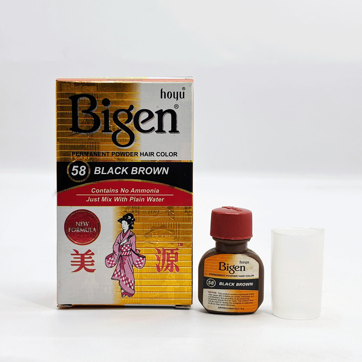 Bigen Permanent Powder Hair Color-Black-Brown (Pack of 6)