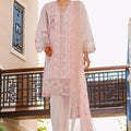 Bin Saeed Stitched 3 Piece Luxury Plain Cotton Collection-LF-1499-Pink