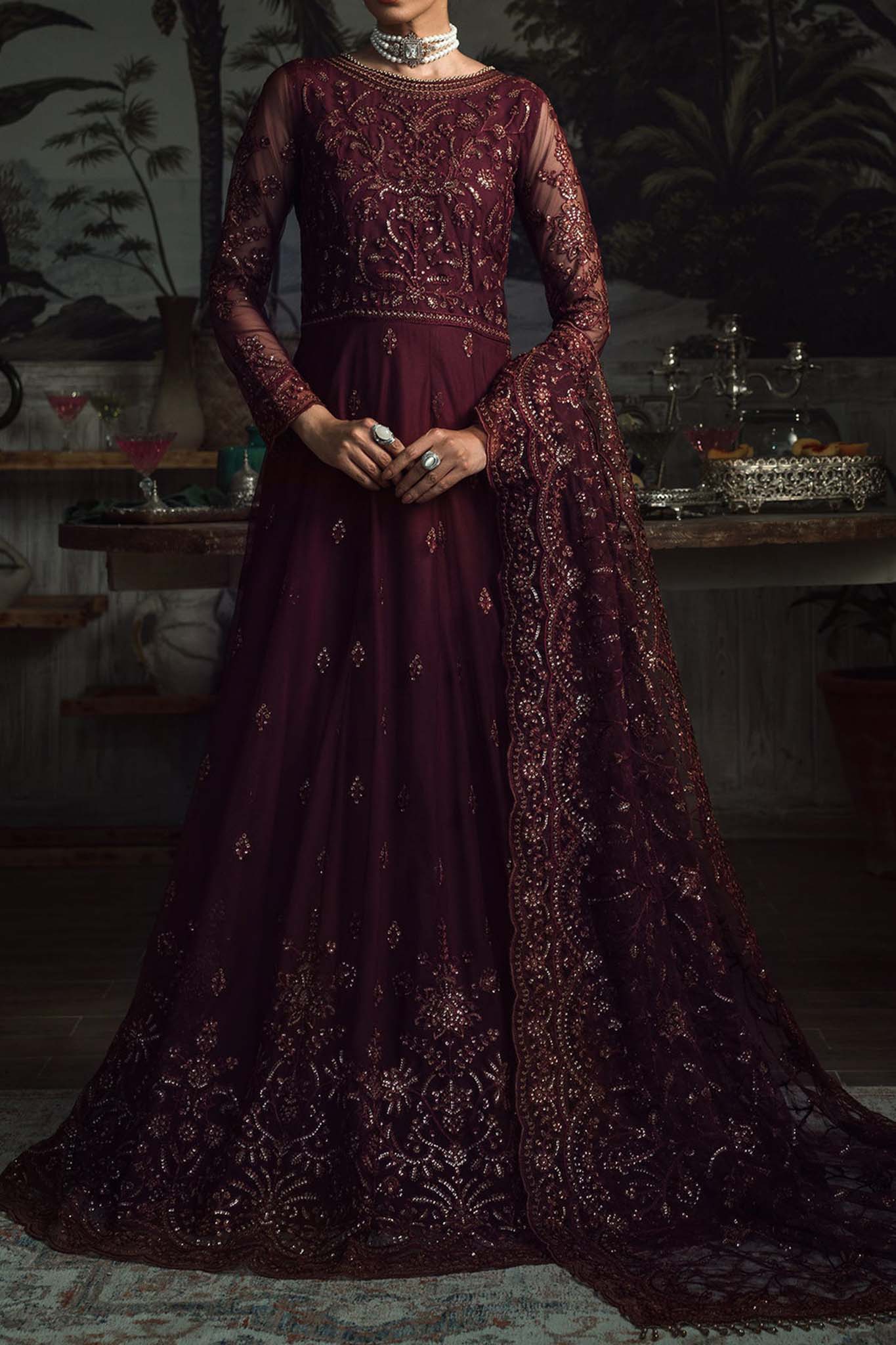 La Rosella by Zarif Unstitched 3 Piece Luxury Formals Suit-ZLR-06-Carmine