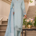 Muse By HZ Stitched 3 Piece Emb Self Cotton Jacquard Vol-05 Collection'2025-SSJ-2504-Aqua Blue