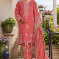 Bin Saeed Stitched 3 Piece Luxury Self and Stripe Vol-02 Collection'2025-SM-1962-Pink
