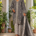 Bin Saeed Stitched 3 Piece Luxury Self and Stripe Vol-02 Collection'2025-SM-1961-Black