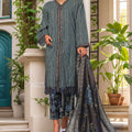Bin Saeed Stitched 3 Piece Luxury Self and Stripe Vol-02 Collection'2025-SM-1960-Blue