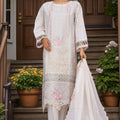 Bin Saeed Stitched 3 Piece Luxury Plain Cotton Vol-01 Collection-PC-1541-Cream