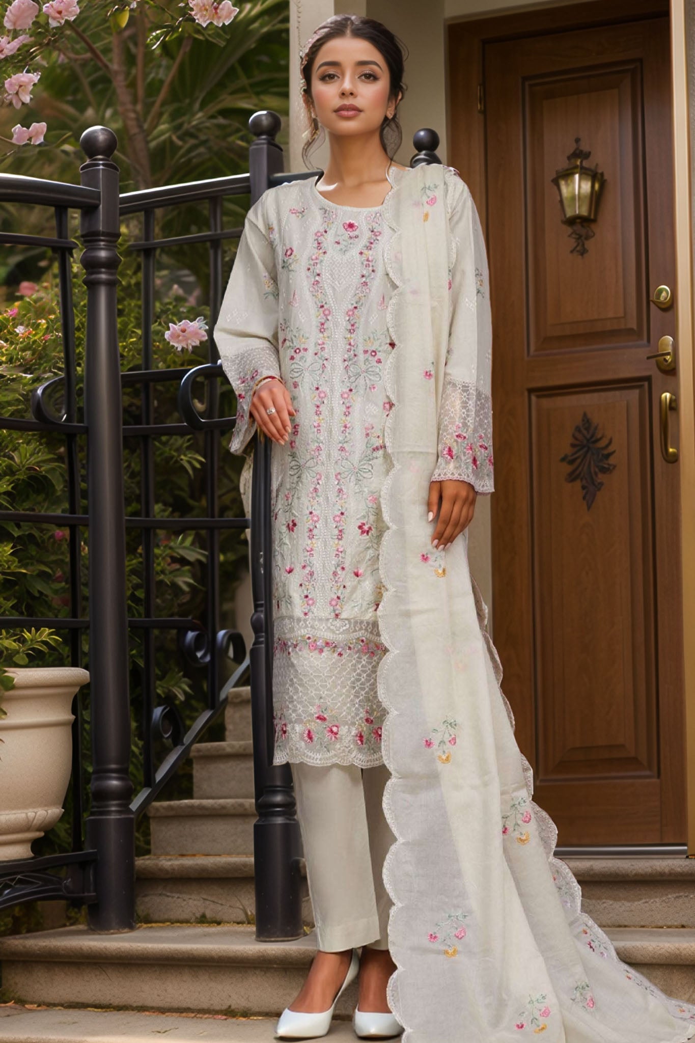 Bin Saeed Stitched 3 Piece Luxury Plain Cotton Vol-01 Collection-PC-1539-Skin
