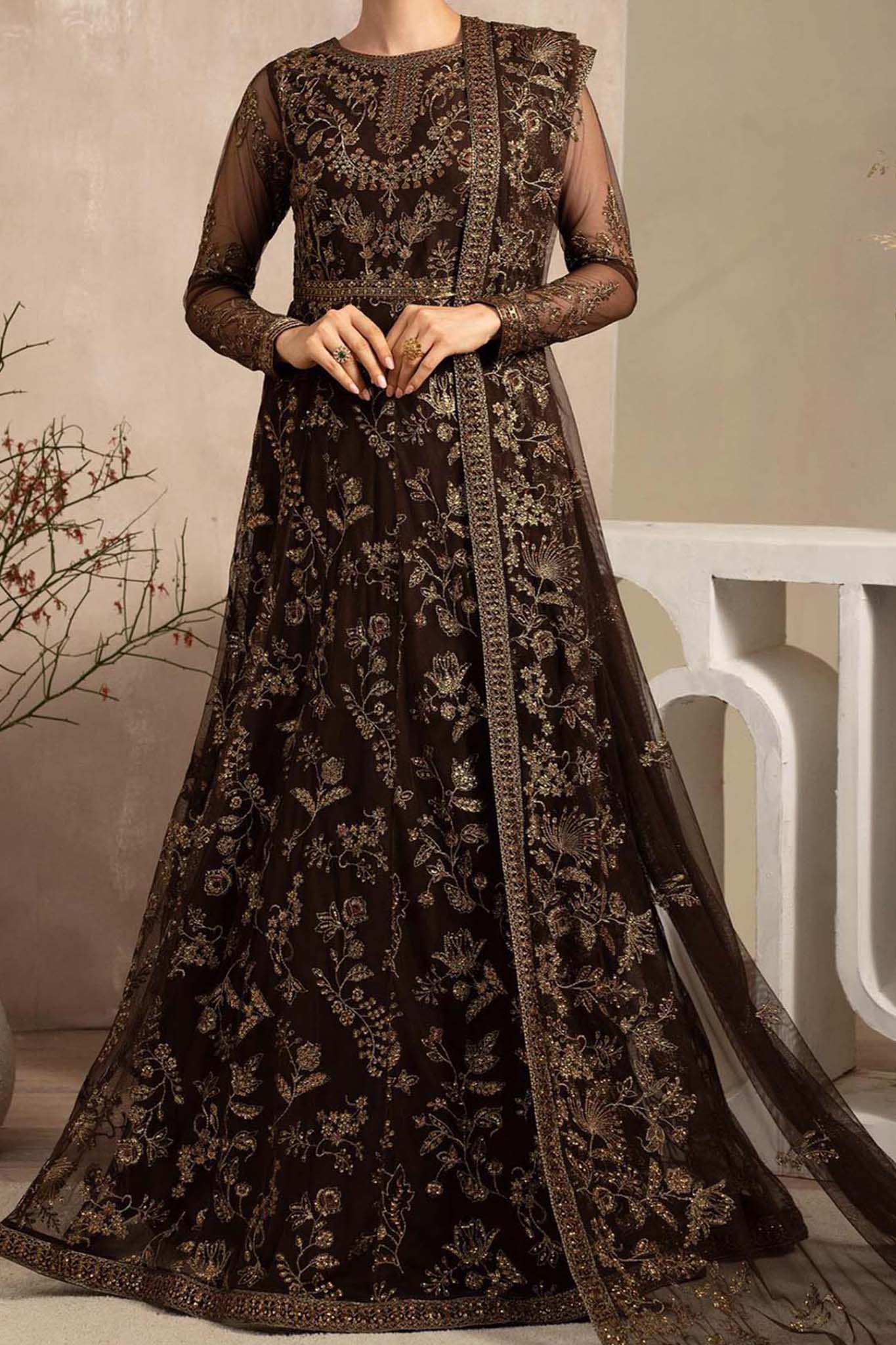 Naqsh by Zarif Unstitched 3 Piece Festive Formals Suit-ZRN-01-Siyah