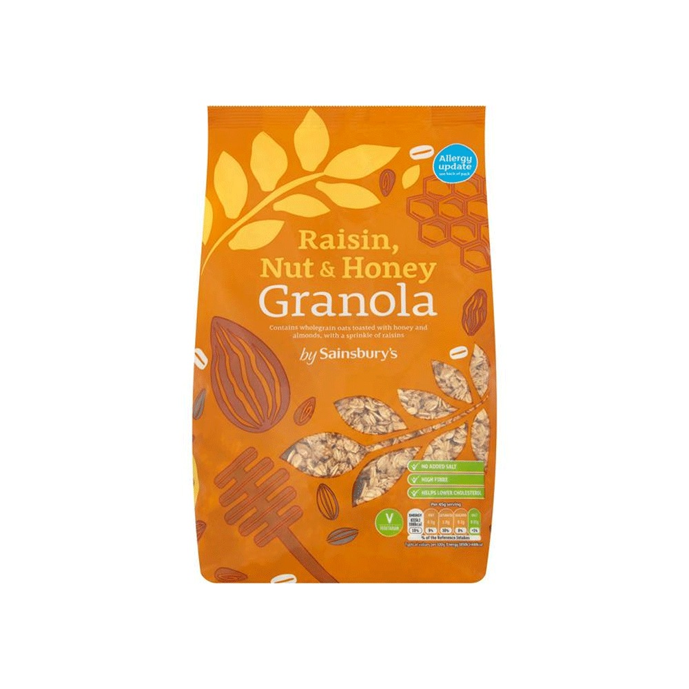 Sainsbury's Raisin Nut & Honey Granola 1kg - Snapcart.pk