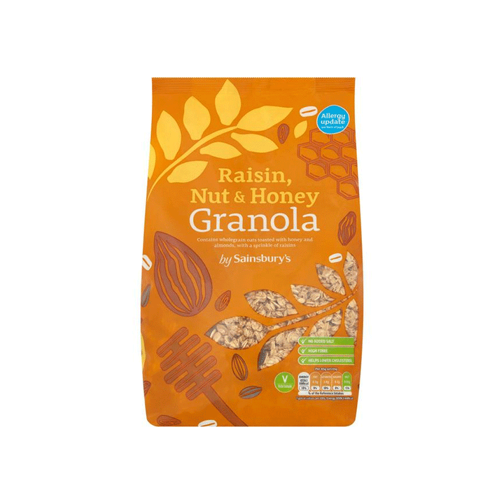 Sainsbury's Raisin Nut & Honey Granola 1kg - Snapcart.pk