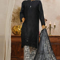 HZ Stitched 3 Piece Solid Emb Chikankari Collection'2025-SSPE-3P-001-BLACK