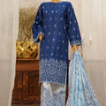 HZ Stitched 3 Piece Solid Emb Chikankari Collection'2025-SSPE-3P-003-NAVY