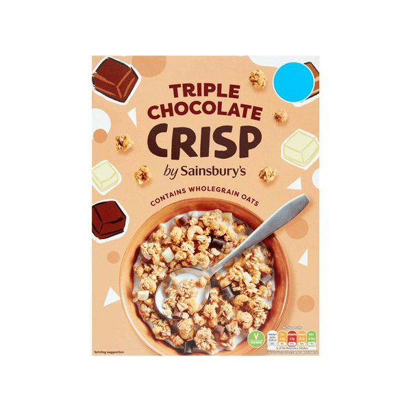 Sainsbury's Triple Chocolate Crisp Oats 500g - Snapcart.pk