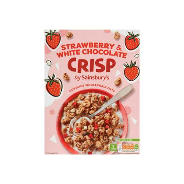 Sainsbury's Crisp Strawberry & White Chocolate Oats 500g - Snapcart.pk
