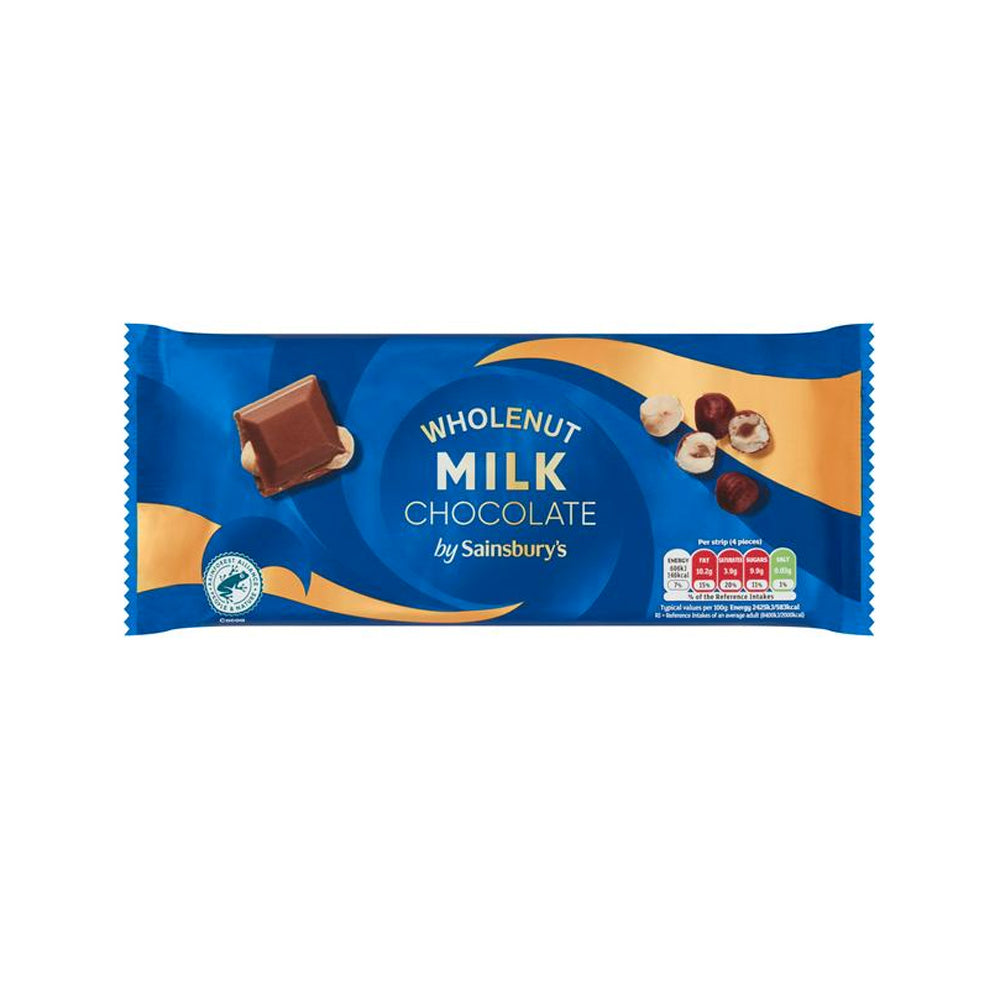 Sainbury's Wholenut Milk Chocolate Bar 200gm - Snapcart.pk