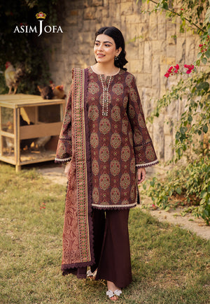 Asim Jofa Prints Unstitched Drop 1 Ajubj-23 Printed Lawn 3 Pcs