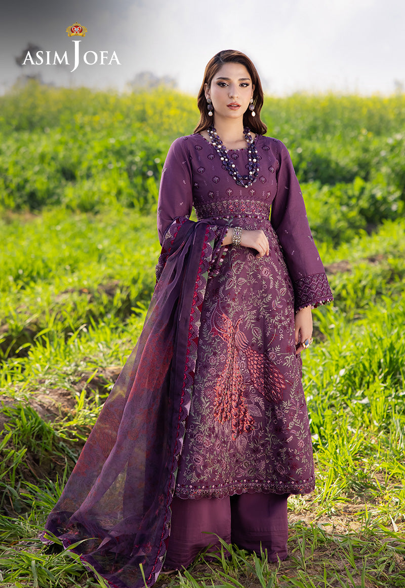 Asim Jofa Luxury Lawn 25 Ajell-18 Embroidered Lawn 3 Pcs
