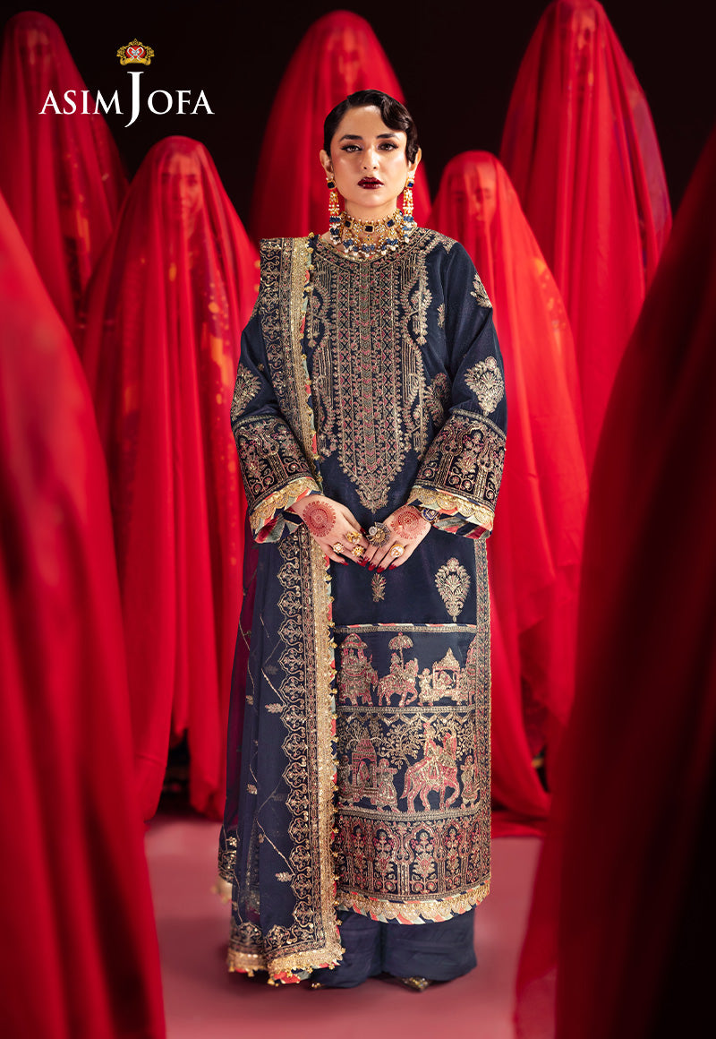 Asim Jofa Makhmal Ajmv-11 Embroidered Velvet 3 Pcs