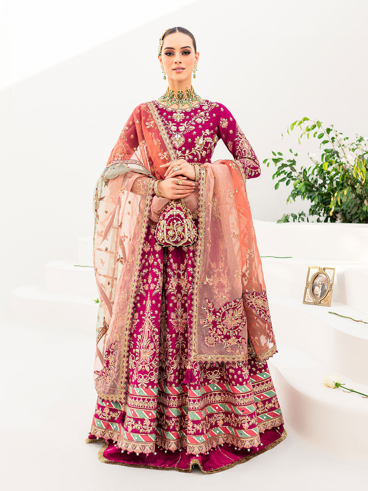 Gulaal Unstitched 3 Piece Wedding Vol-01 Suit-Satrangi 01 - 3 Piece