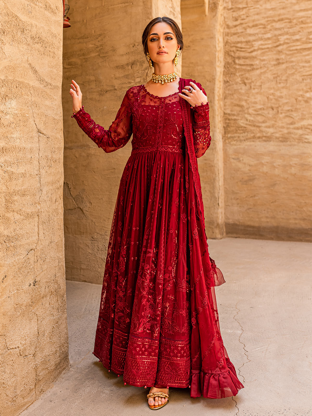 Gulaal Unstitched 3 Piece Emb Chiffon Suit-Zaariya 01