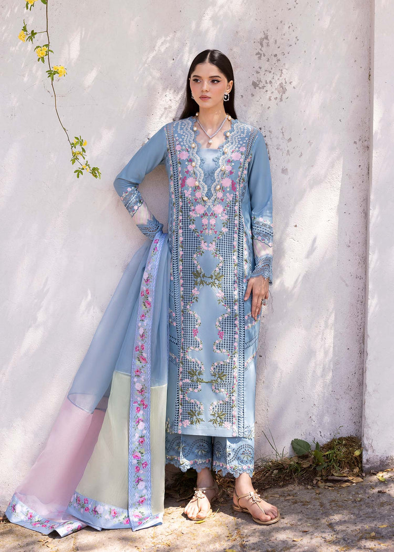 Bloom By Saira Shakira Unstitched 3 Piece Luxury Lawn Suit-01-B-Zerene