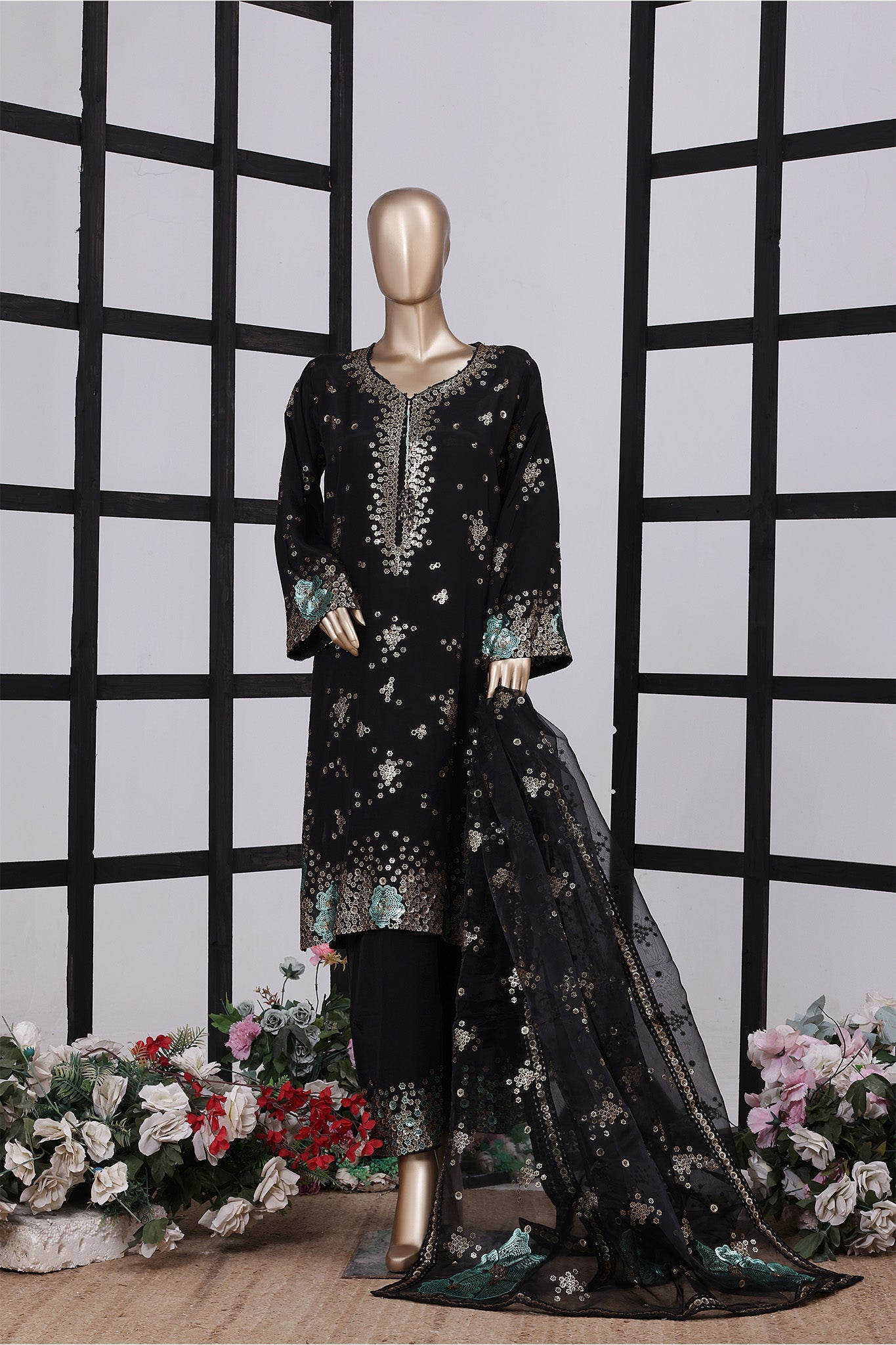 Khombi Stitched 3 Piece Luxury Formals Collection'2025-AF-03-B