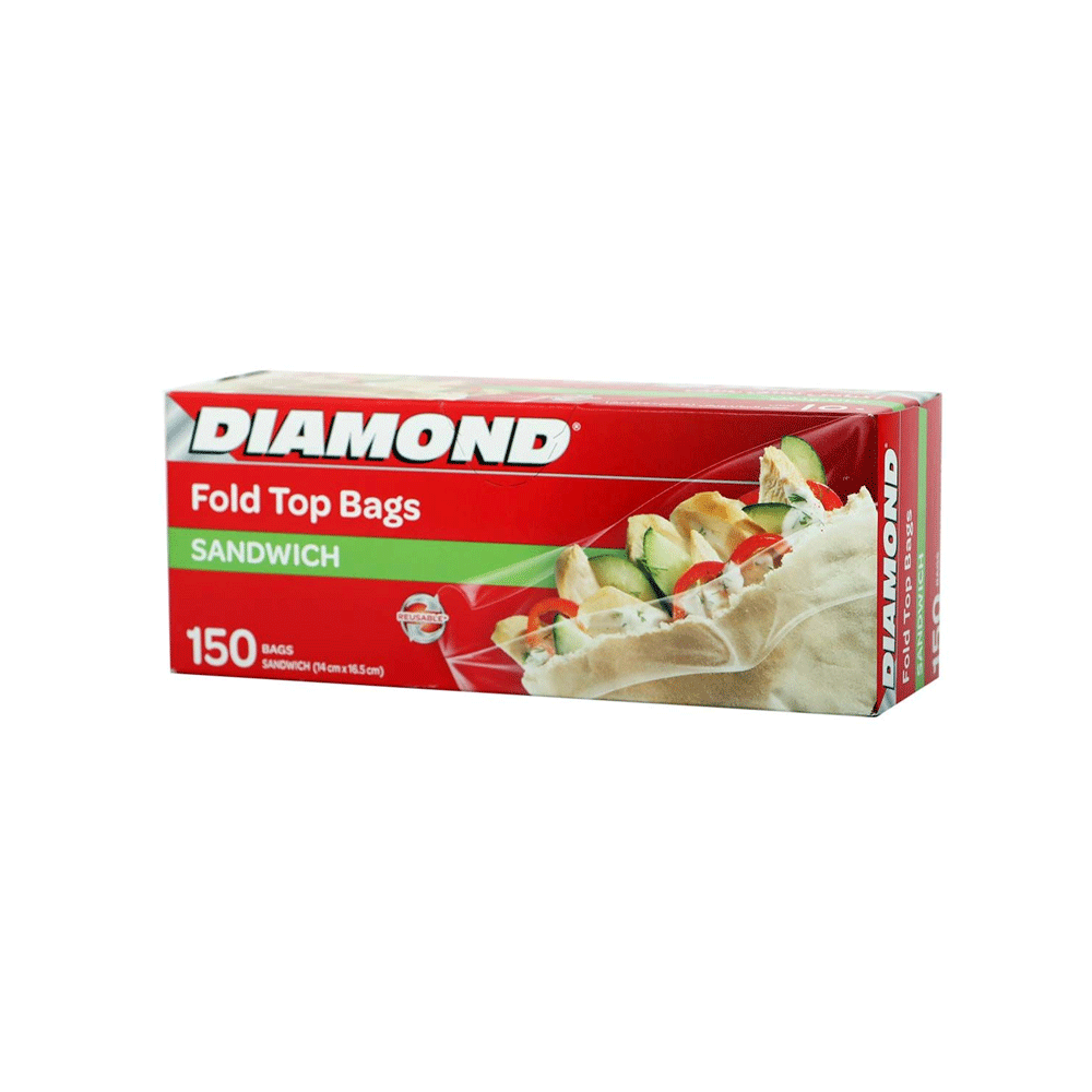Diamond Sandwich Fold Top Bags 150s - Snapcart.pk