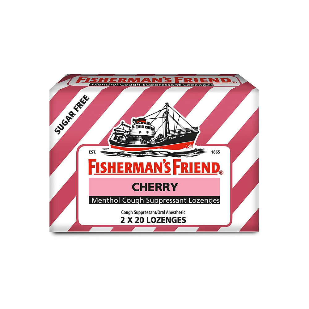 Fisherman's Friend Cherry Menthol Cough Suppressant Lozenges Sugar Free 22 Pcs - Snapcart.pk