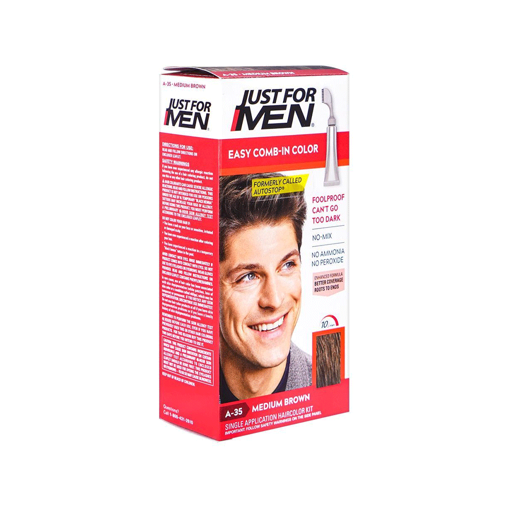 Just For Men Hair Colour Medium Brown A-35 With Comb - Snapcart.pk
