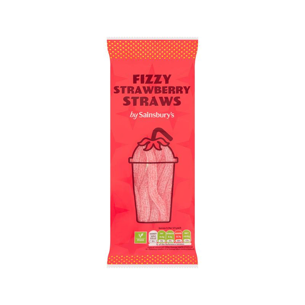 Sainsbury's Strawberry Straws 70g - Snapcart.pk