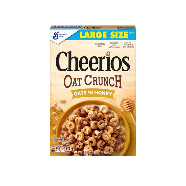 General Mills Cheerios Oat Crunch Oats 'N Honey Cereal 515g - Snapcart.pk