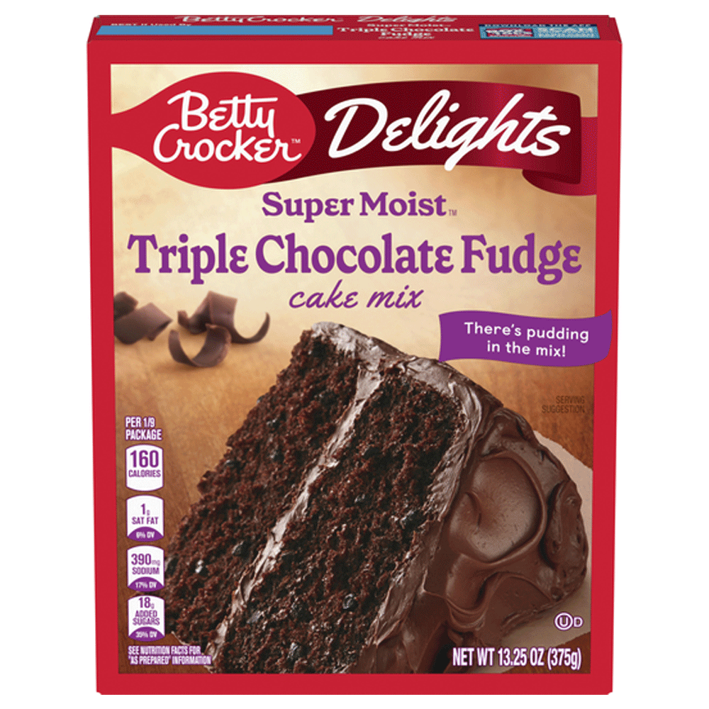 Betty Crocker Super Moist Triple Chocolate Fudge Cake Mix 375g
