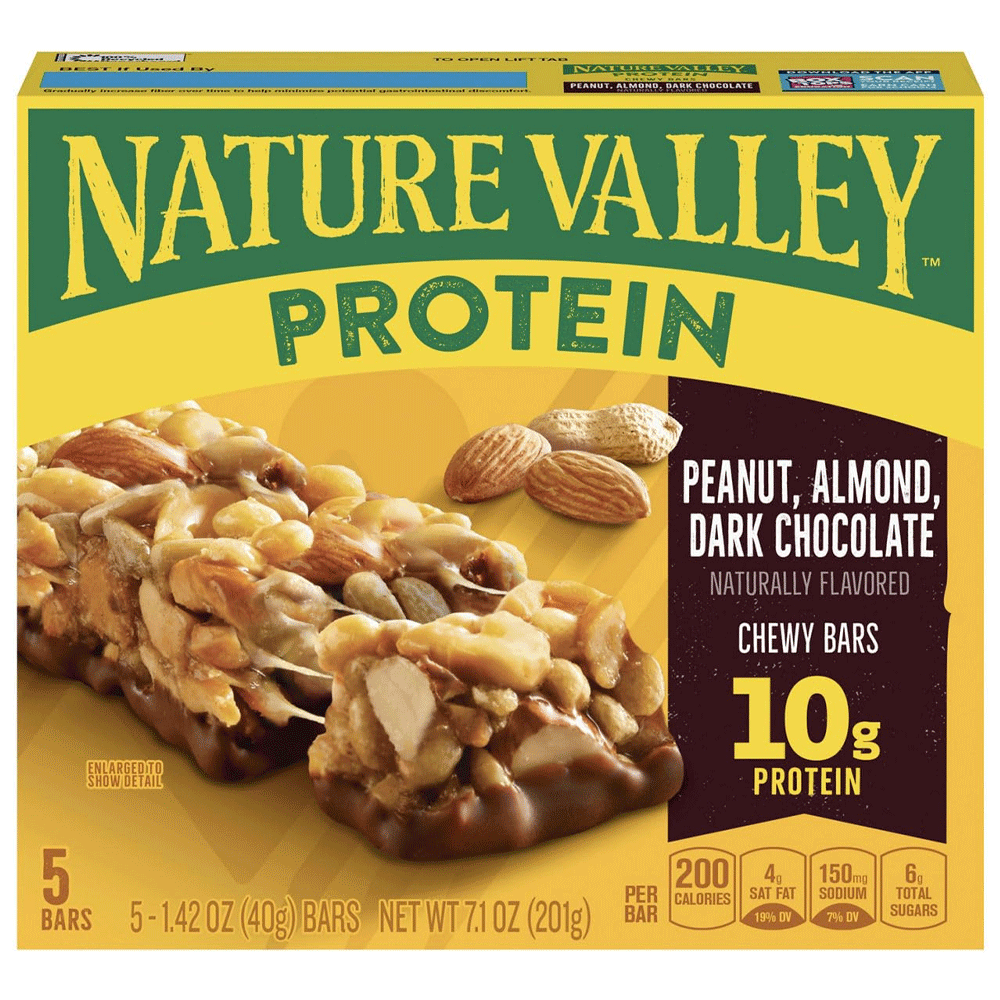 Nature Valley Protein Peanut Butter Dark Chocolate Chewy Bars 5`s 201g