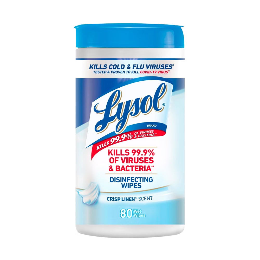 Lysol Cleaning Lysol Disinfecting Wipes Crisp Linen 80 Wet Wipes 473g - Snapcart.pk