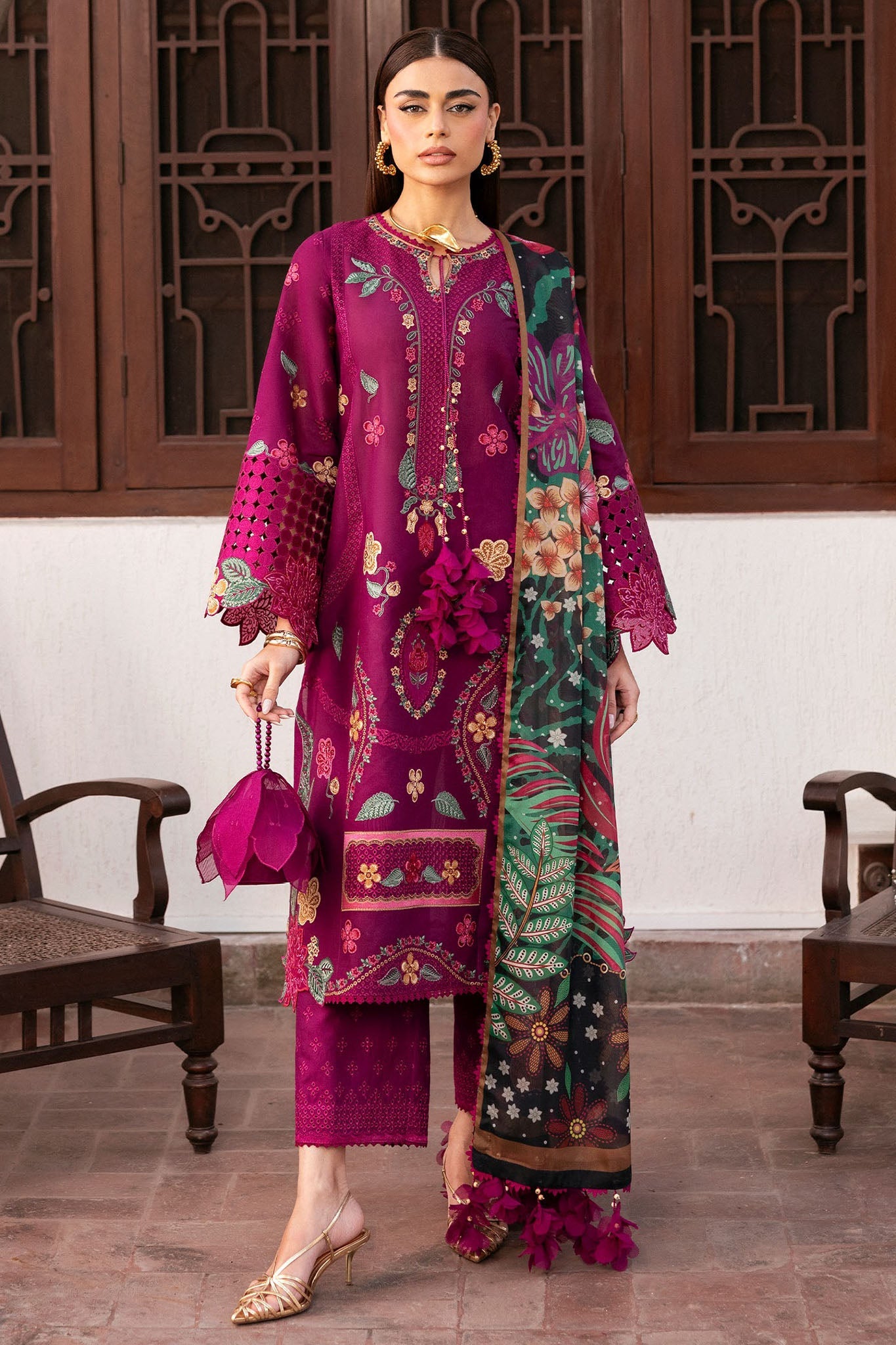 Shahkar by Jazmin Unstitched 3 Piece Luxury Emb Eid Lawn Suit-SI 26-D01