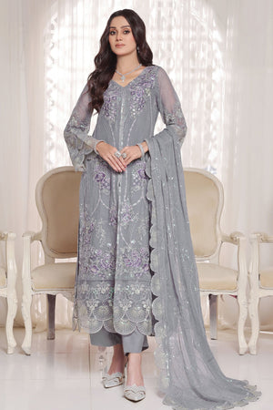 Myra By Soghat Stitched 3 Piece Luxury Emb Chiffon Collection'2025-Myra-01-Grey