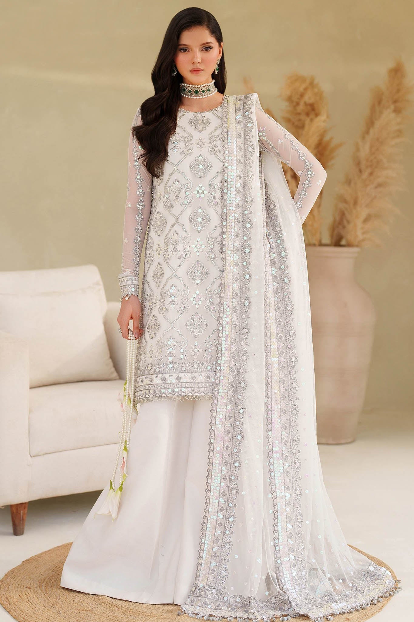 Meesa By Zarif Unstitched 3 Piece Luxury Formals Suit-ZRF-ML-01-MEEHAR