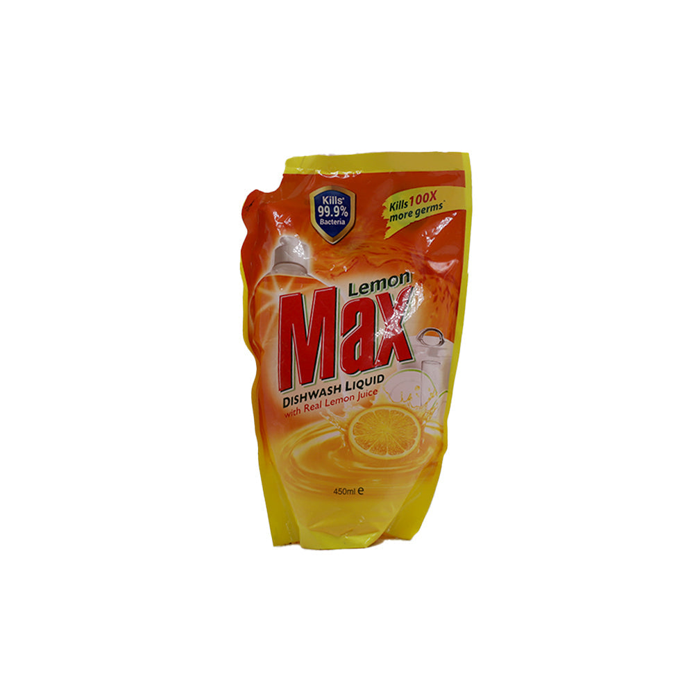 Lemon Max Dishwash Liquid Anti Bacterial 450ml Pouch - Snapcart.pk