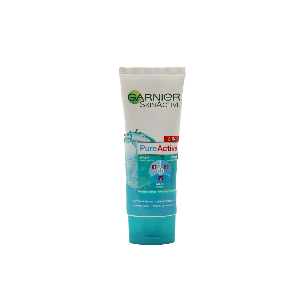Garnier Pure Active 3 In1 Face Wash 100ml - Snapcart.pk