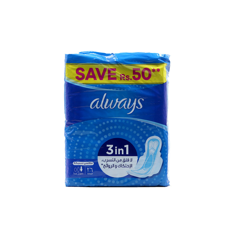 Always Maxi Thick Extra Long 26s Trio - Snapcart.pk