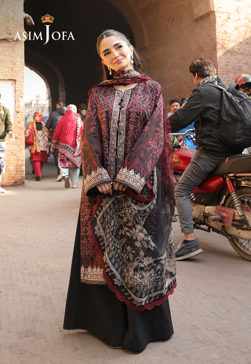 Asim Jofa Eid Signature Ajubf-50 Printed Embroidered Lawn 3 Pcs
