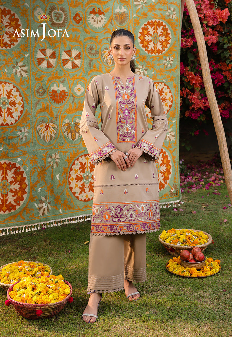 The Minimal Pret 2 By Asim Jofa Stitched 2 Piece Cambric Suit-AJPB-181