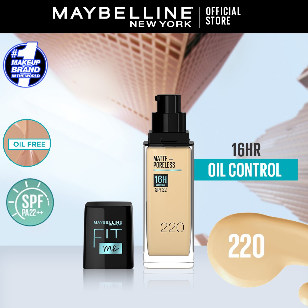 Maybelline Fit Me Matte+Poreless Foundation For Normal To Oily Skin -30Ml