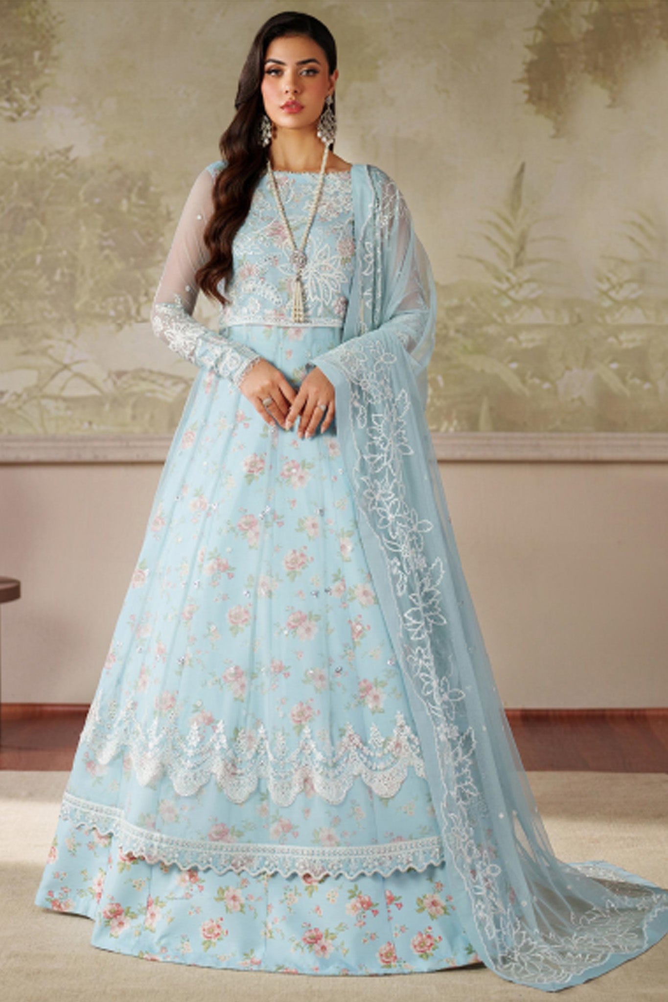 Zaneera by Zarif Unstitched 3 Piece Printed & Emb Formals Collection'2025-Zrf-Zpe-02-Aroosh