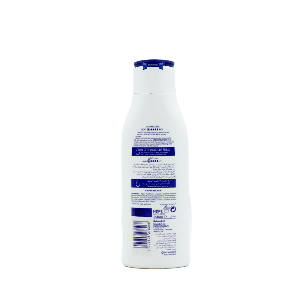 Nivea Body Lotion Express Hydration Hydra Iq 250ml - Snapcart.pk