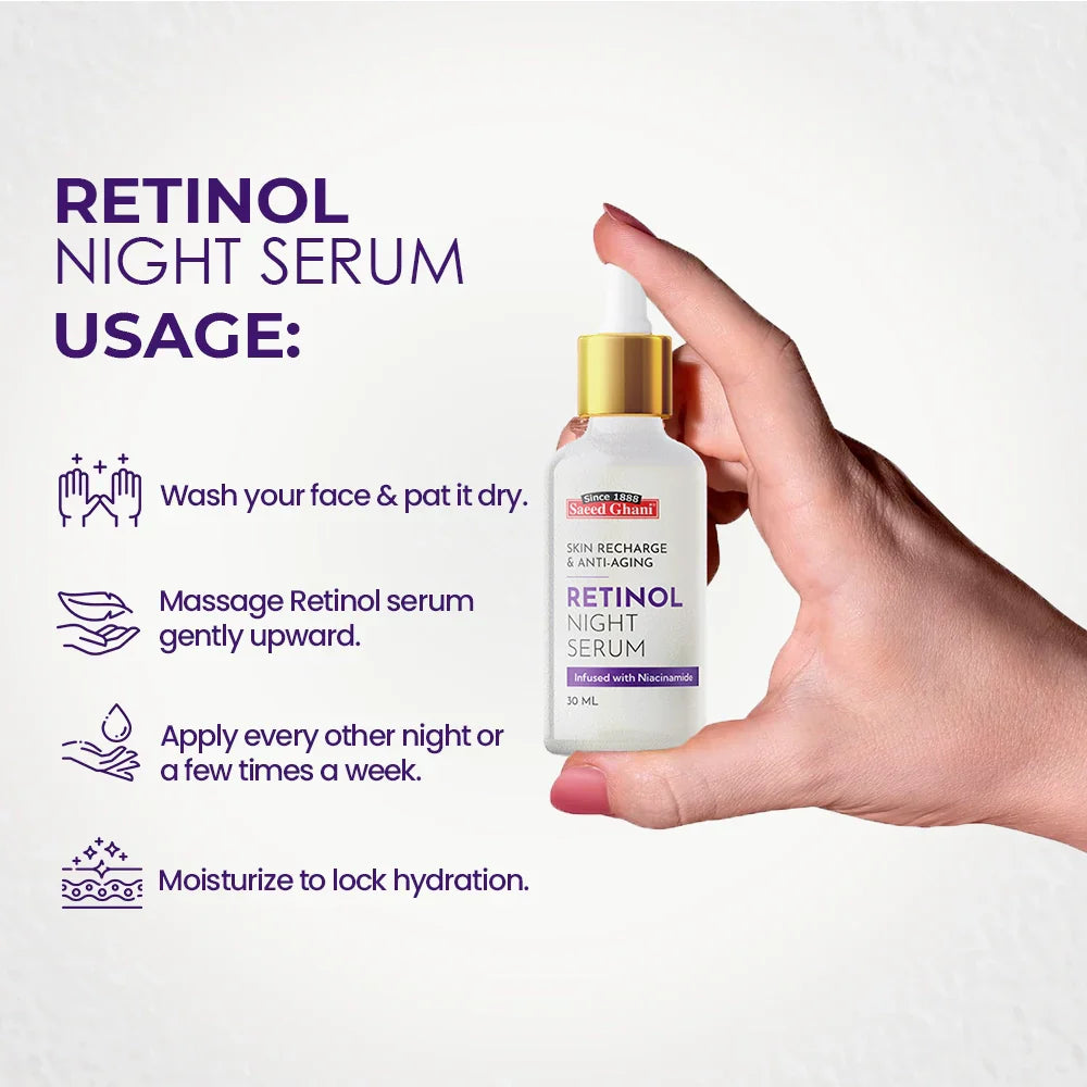 Saeed Ghani - Retinol Skin Recharge & Anti-Aging Night Serum