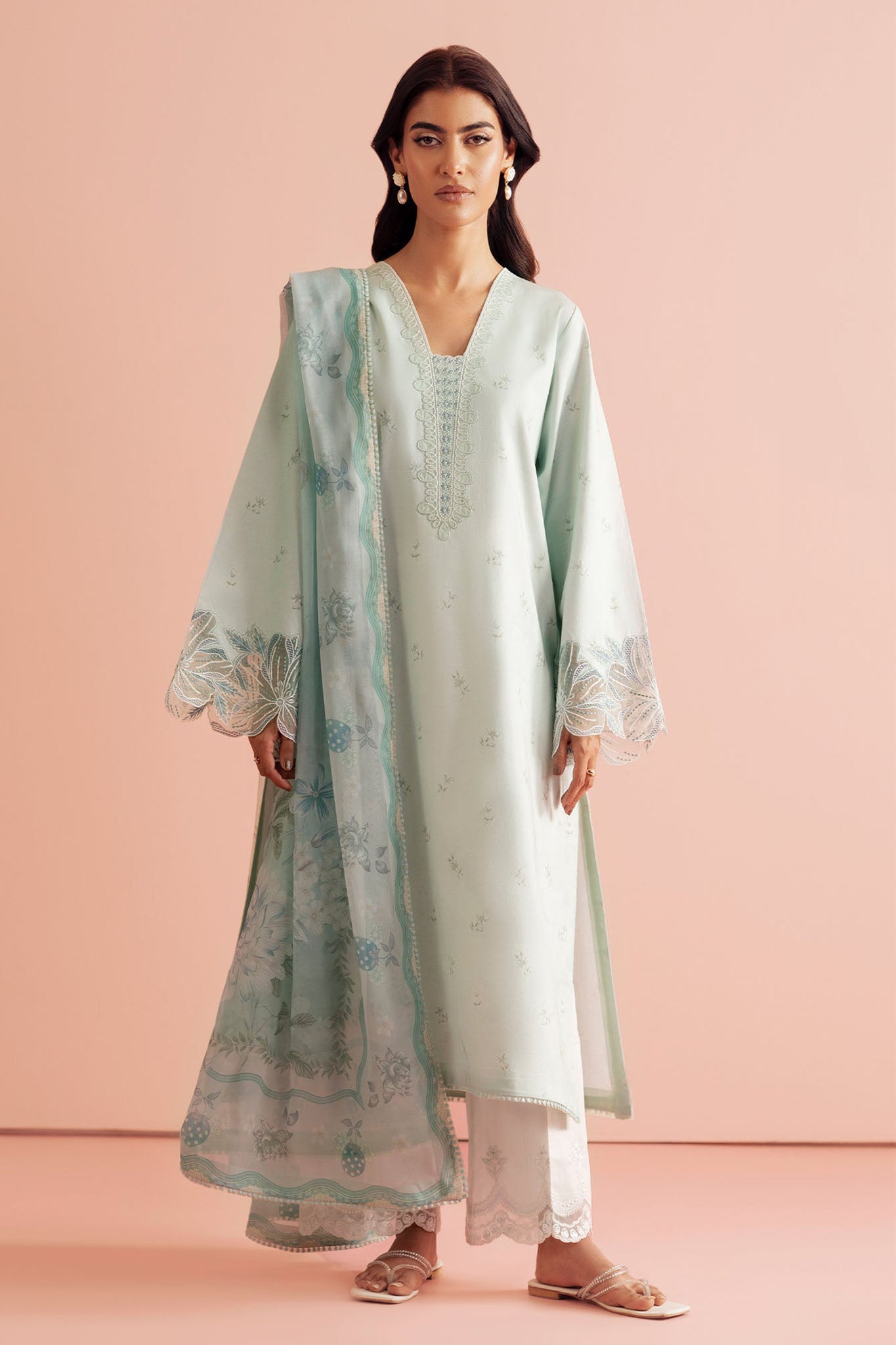 Daffodils By Seran Unstitched 2 Piece Lawn Suit-03-Cassie