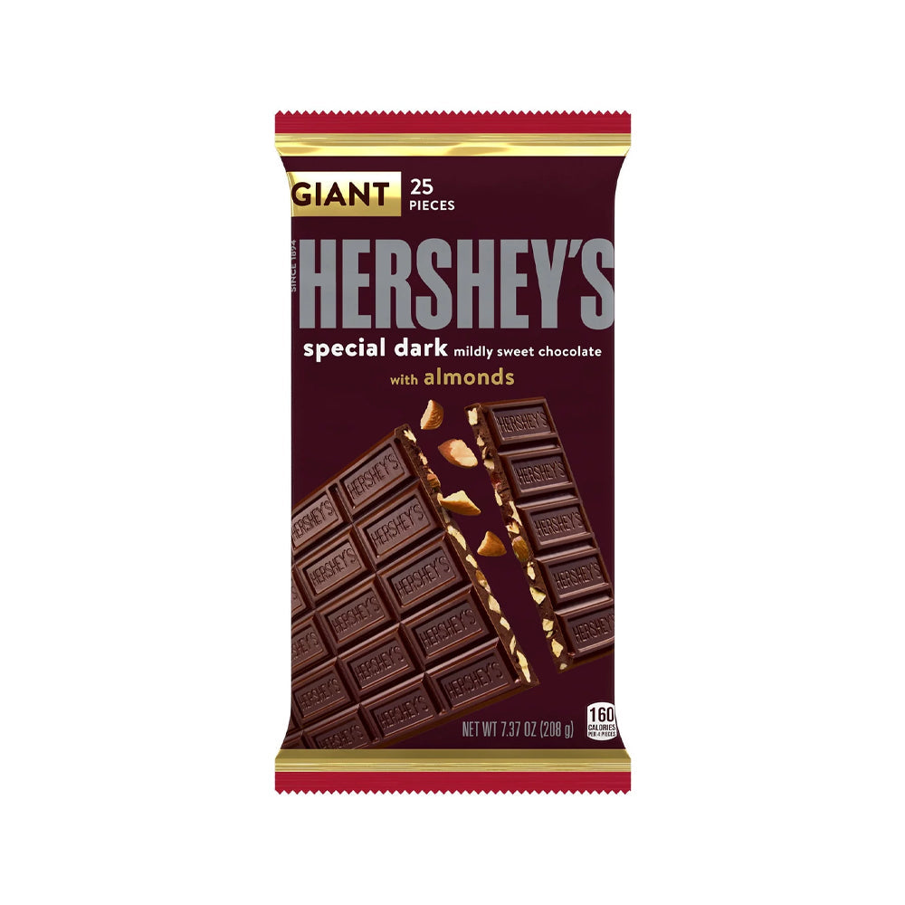 Hersheys Giant Special Dark With Almonds Chocolate 208g - Snapcart.pk