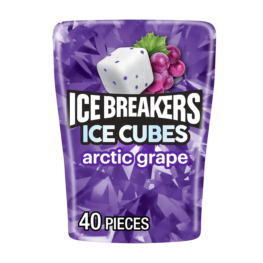 Ice Breakers Ice Cubes Arctic Grape Gum Jar 40s