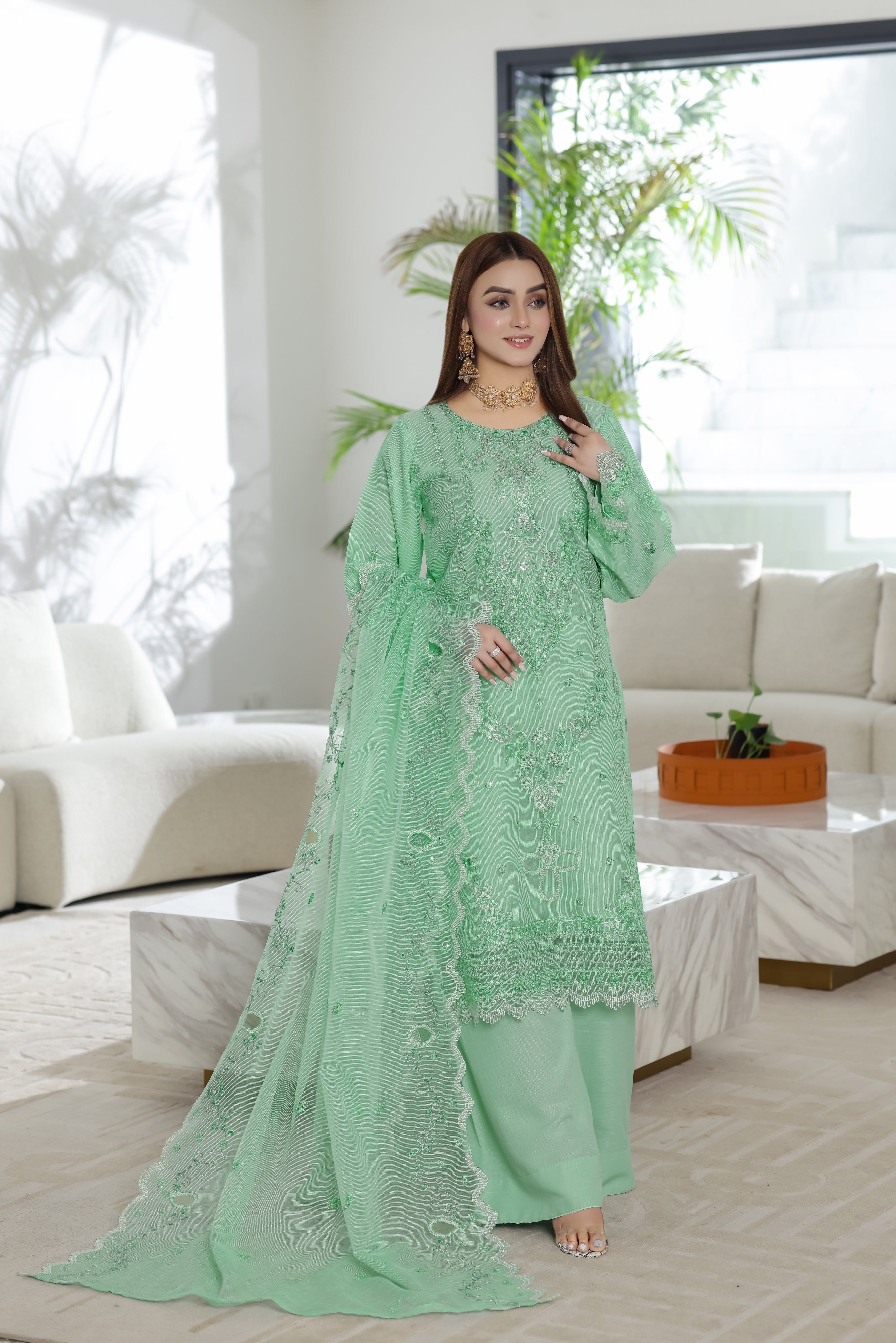 Mintara By Dressline Semi Stitched 3 Piece Aiyudia Formals Collection'2025-mintara-semi-stitched-fresh-mint