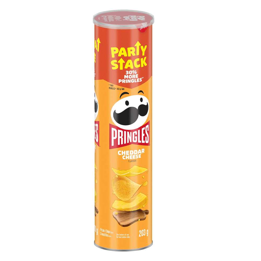 Pringles Party Stack Cheddar Cheese Potato Crisps Chips 203g